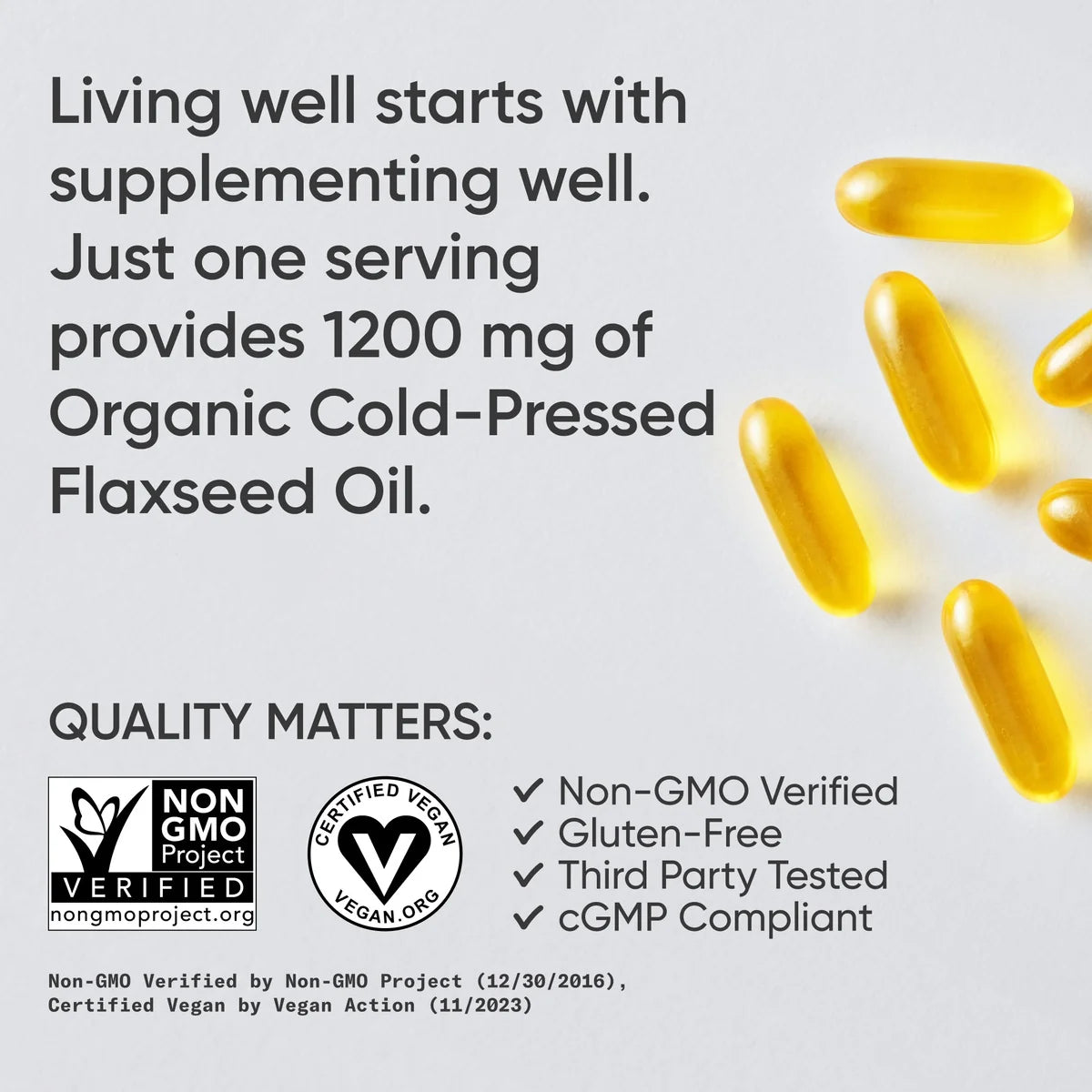 Flaxseed Oil 1200mg (180 veggie softgels)