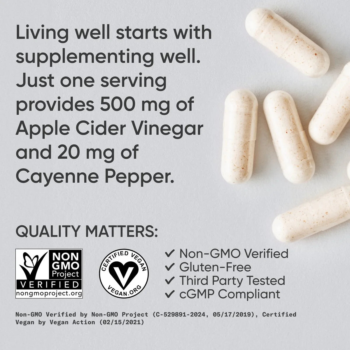 Apple Cider Vinegar 520mg (120 veggie capsules)