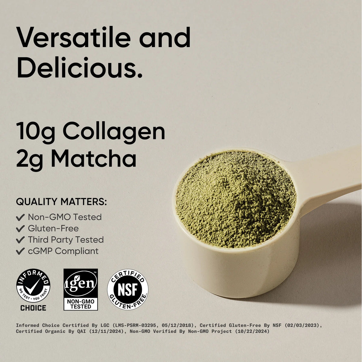 Collagen Peptides Matcha Green Tea (24 Servings) - 10.16oz