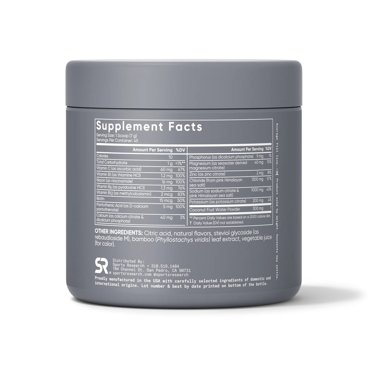 Hydrate Electrolytes Salted Pink Grapefruit (45 servings)
