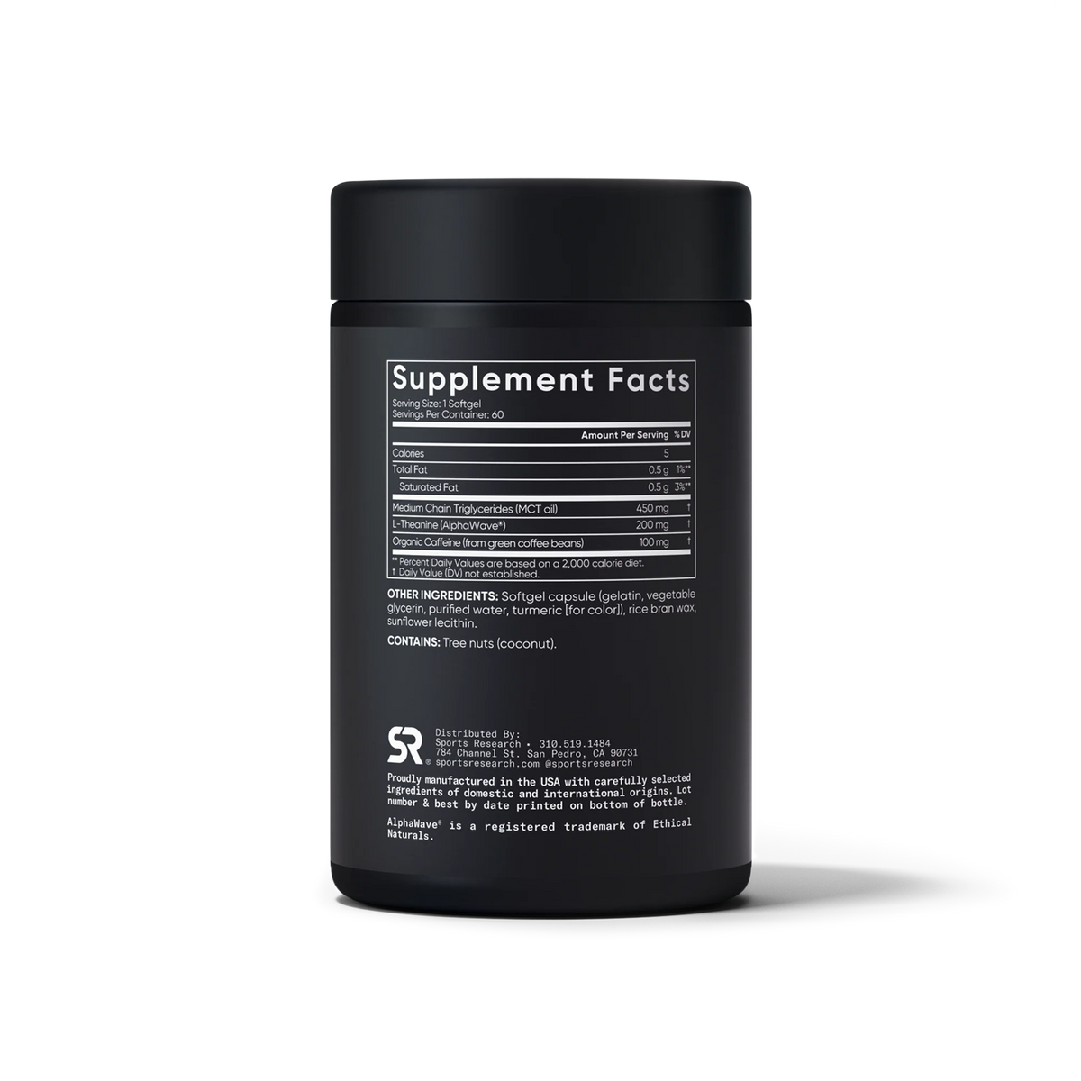 L-Theanine + Caffeine (60 softgels)