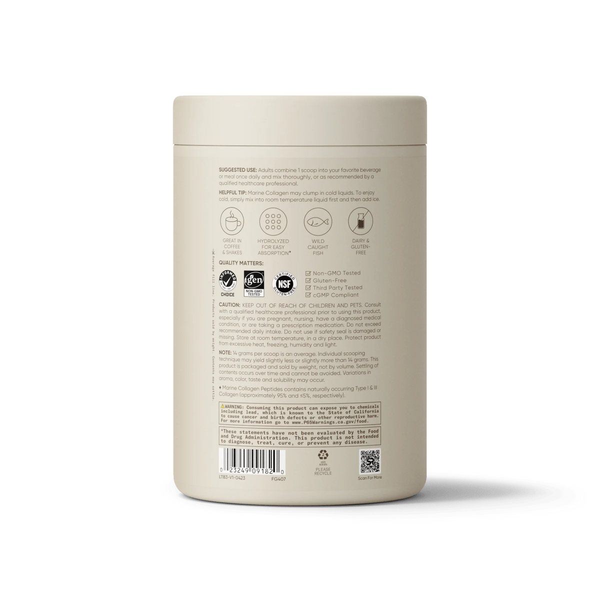 Marine Collagen Peptides Dark Chocolate (30 servings) - 15.3oz
