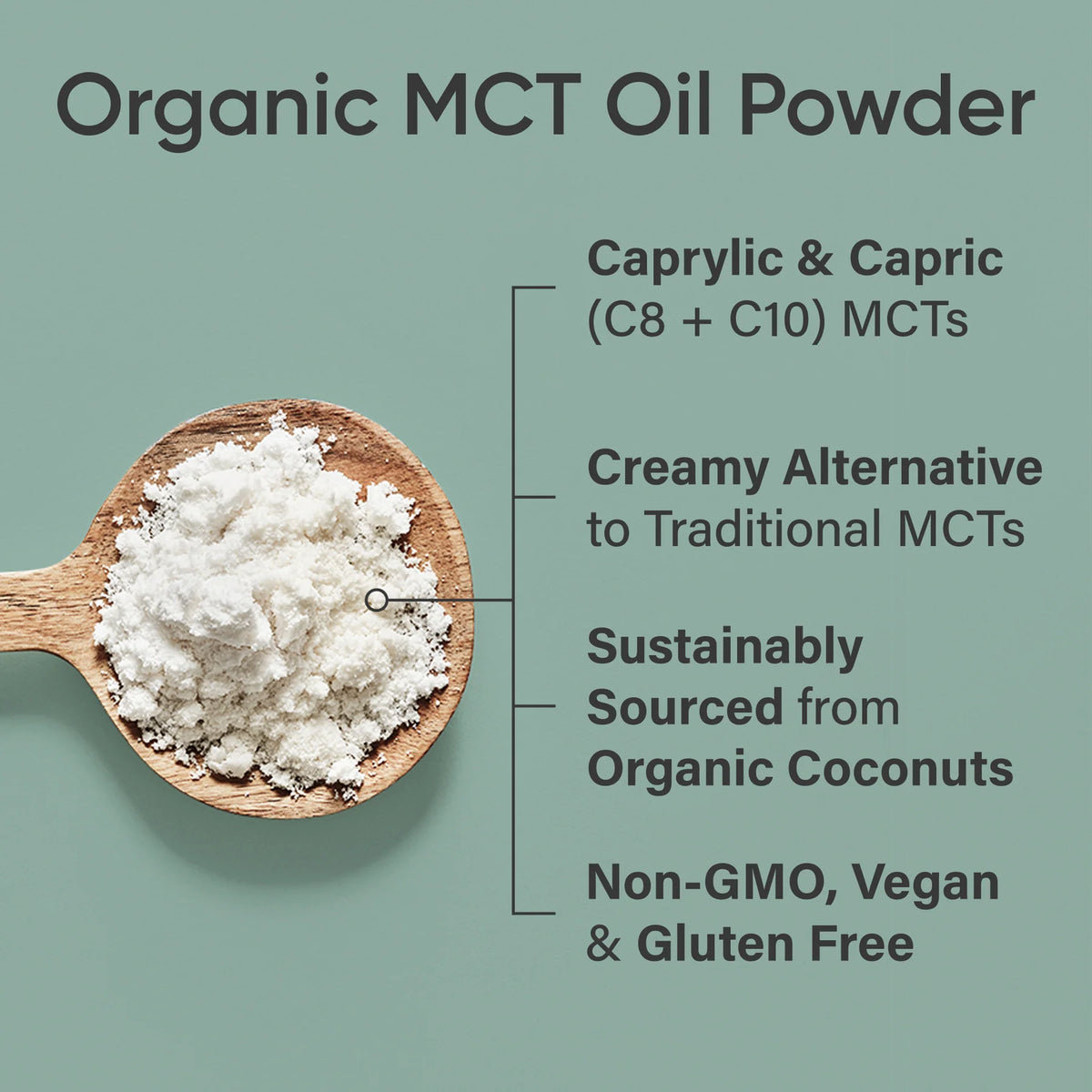 MCT Oil Powder Organic Unflavored (30 servings) - 10.6oz