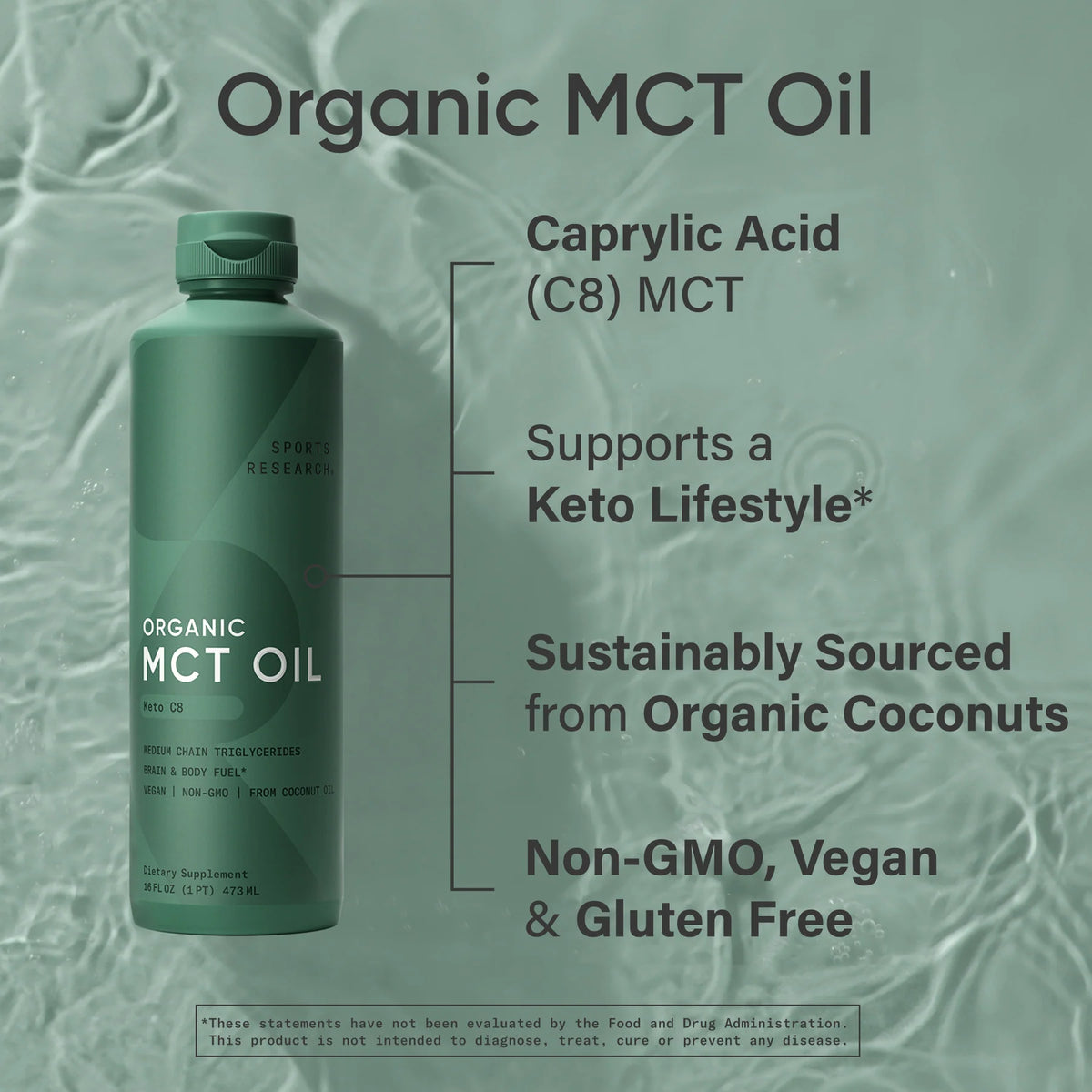 MCT C8 Oil Organic - 16oz