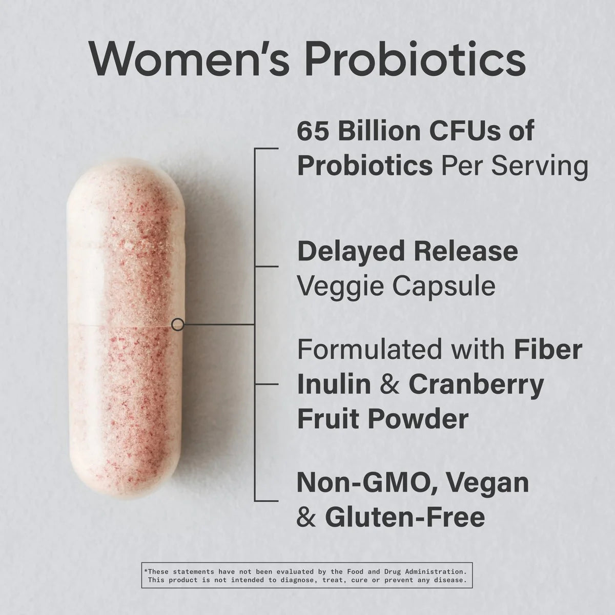 Daily Women's Probiotics 65 Billion CFU (30 veggie capsules)