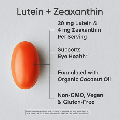 Lutein + Zeaxanthin 20mg (120 veggie softgels)