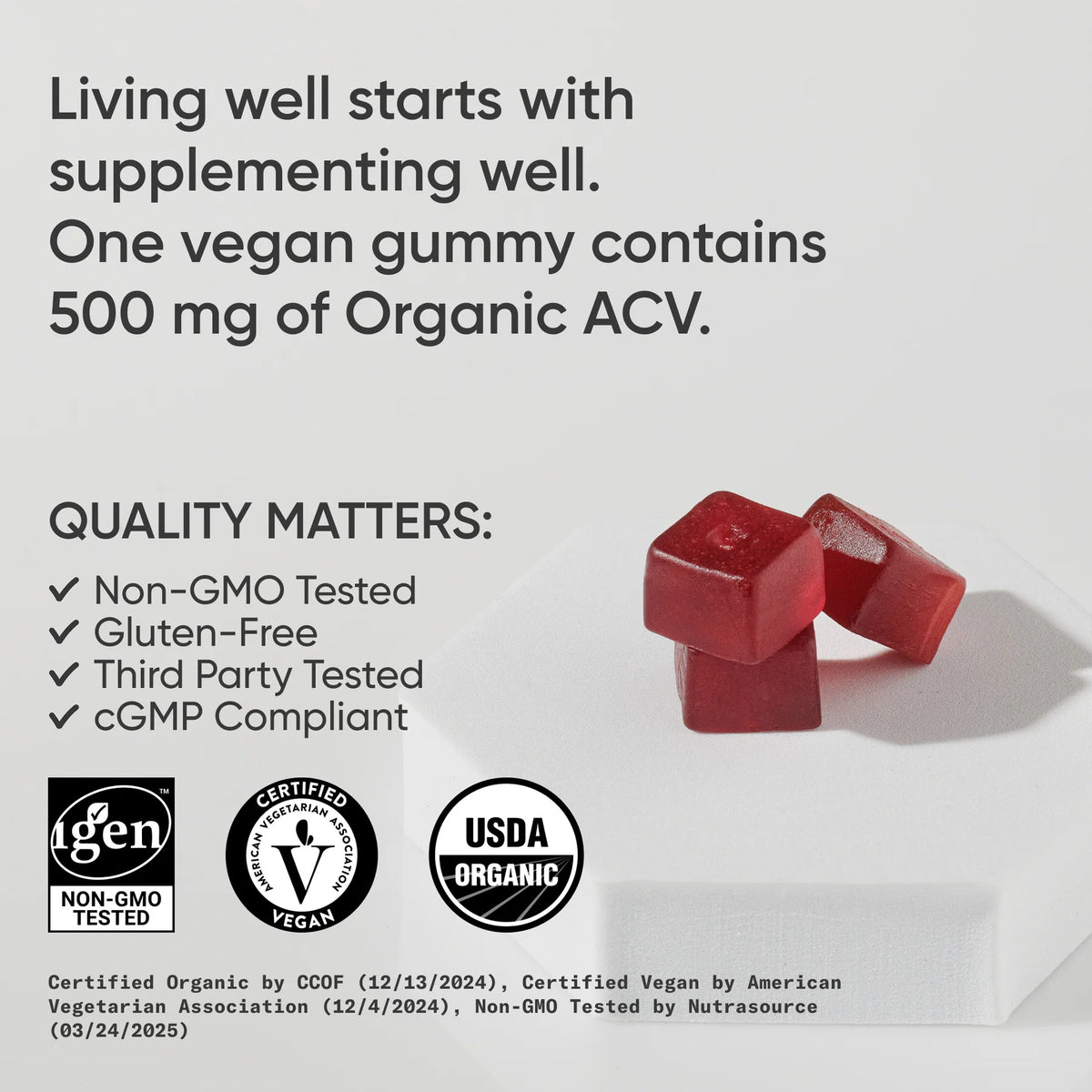 Organic Apple Cider Vinegar Gummies