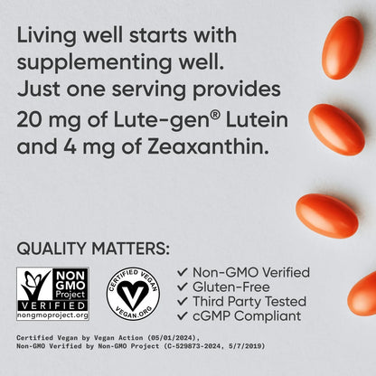 Lutein + Zeaxanthin 20mg (120 veggie softgels)