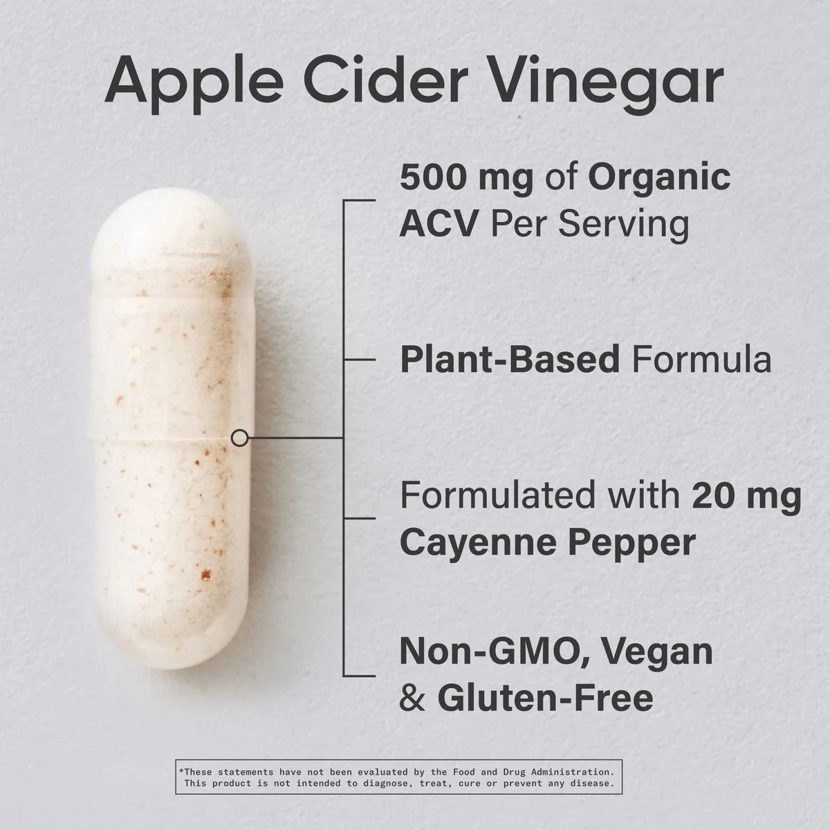 Apple Cider Vinegar 520mg (120 veggie capsules)
