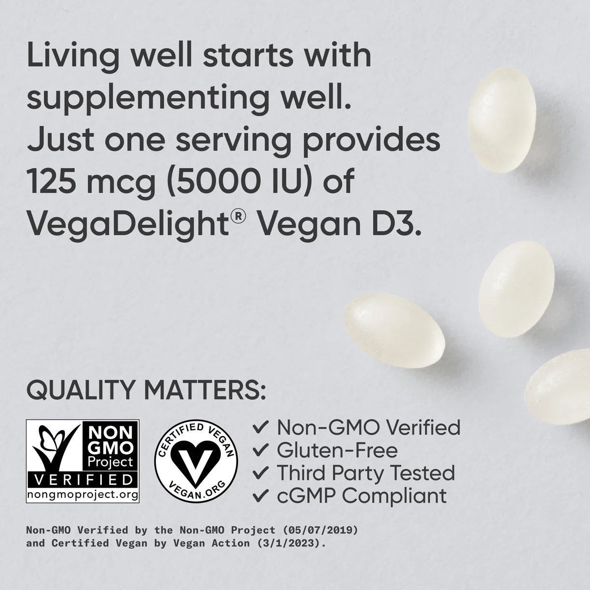 Vegan Vitamin D3 5000iu (60 veggie softgels)