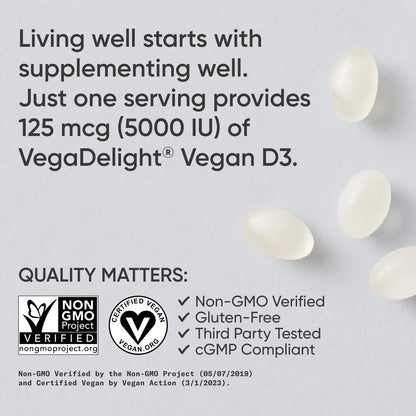 Vegan Vitamin D3 5000iu (60 veggie softgels)