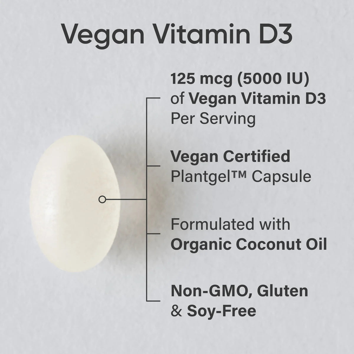 Vegan Vitamin D3 5000iu (60 veggie softgels)