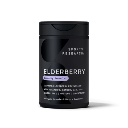 Elderberry 500mg + Vitamin D, C, Ginger & Zinc (60 veggie capsules)