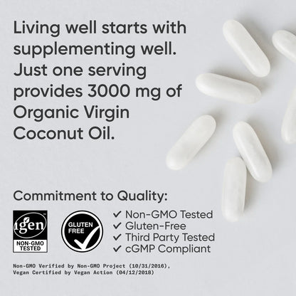 Coconut Oil Virgin Organic 1000mg (120 veggie softgels)